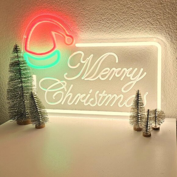 Merry Christmas Neon Sign Dimmable LED Ideal Ambient Lighting Decorations - Picture 1 of 6